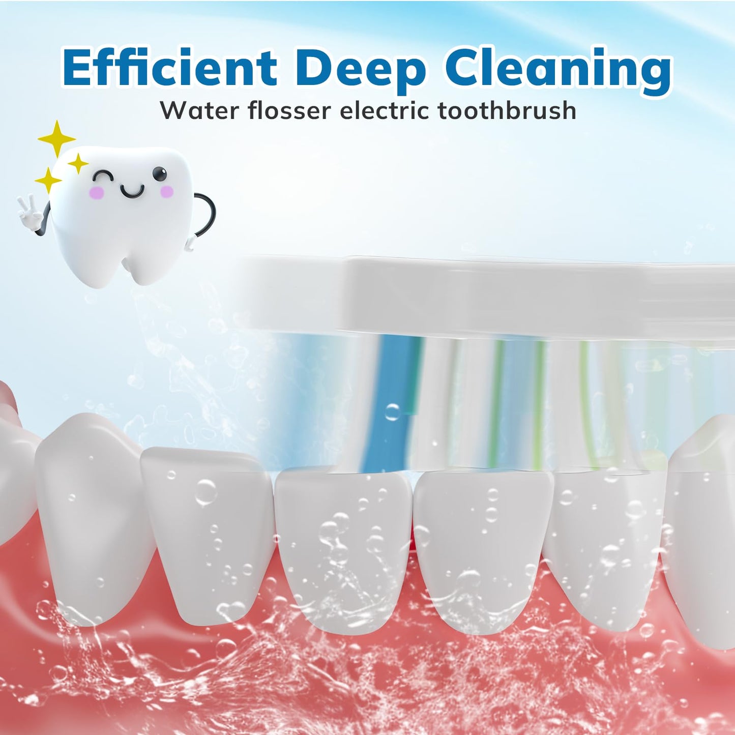 6 Pack Replacement Replacement Brush Heads for 𝗪𝗮𝘁𝗲𝗿𝗽𝗶𝗸 𝐒𝐨𝐧𝐢𝐜-𝐅𝐮𝐬𝐢𝐨𝐧 Flossing Toothbrush Compatible with Sonic Fusion SF01/SF02 and Sonic Fusion 2.0 SF03/SF04- White with Caps
