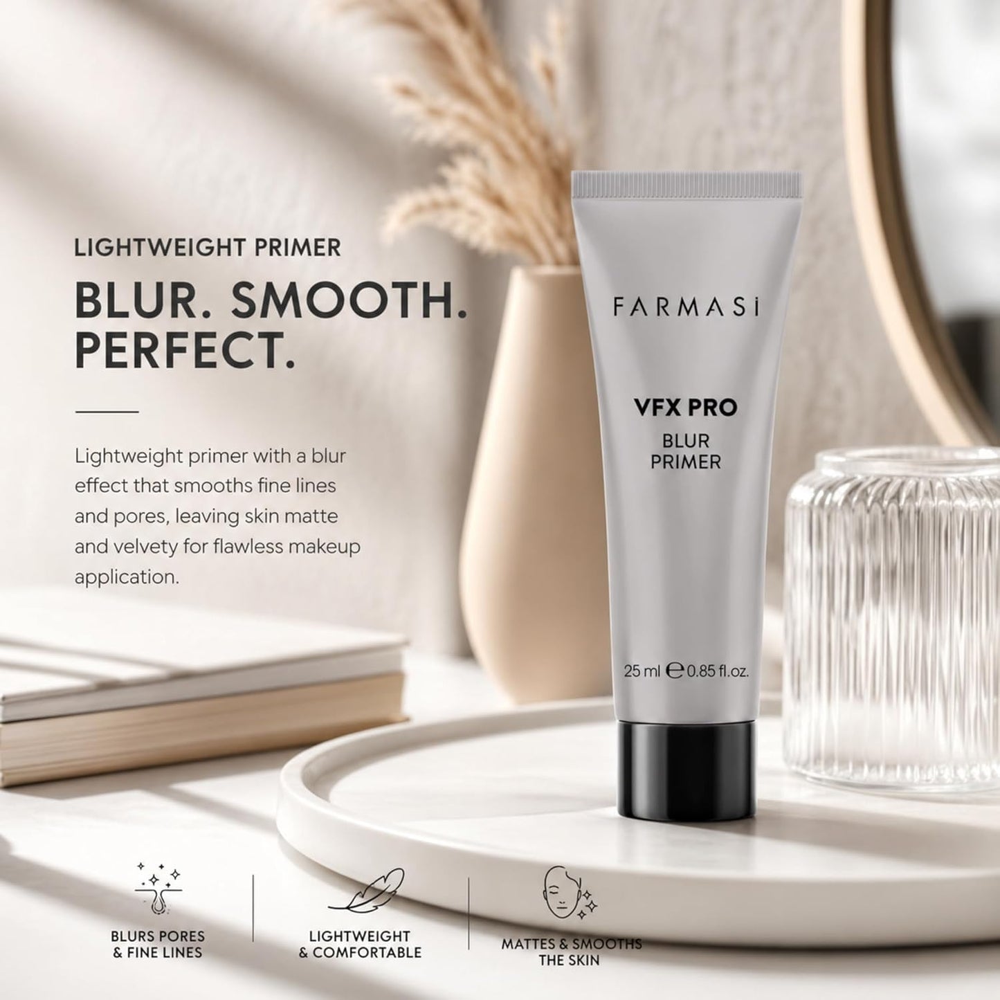 FARMASi VFX Pro Blur Makeup Primer - Smoothing Oil-Free Face Base for Pores & Fine Lines | 0.85 fl oz