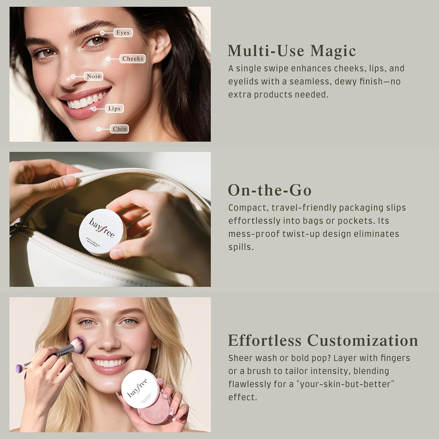 Multi Glow Balm - Cream Blush for Cheeks | Hydrating, Lightweight & Blendable Color, 0.63 Oz