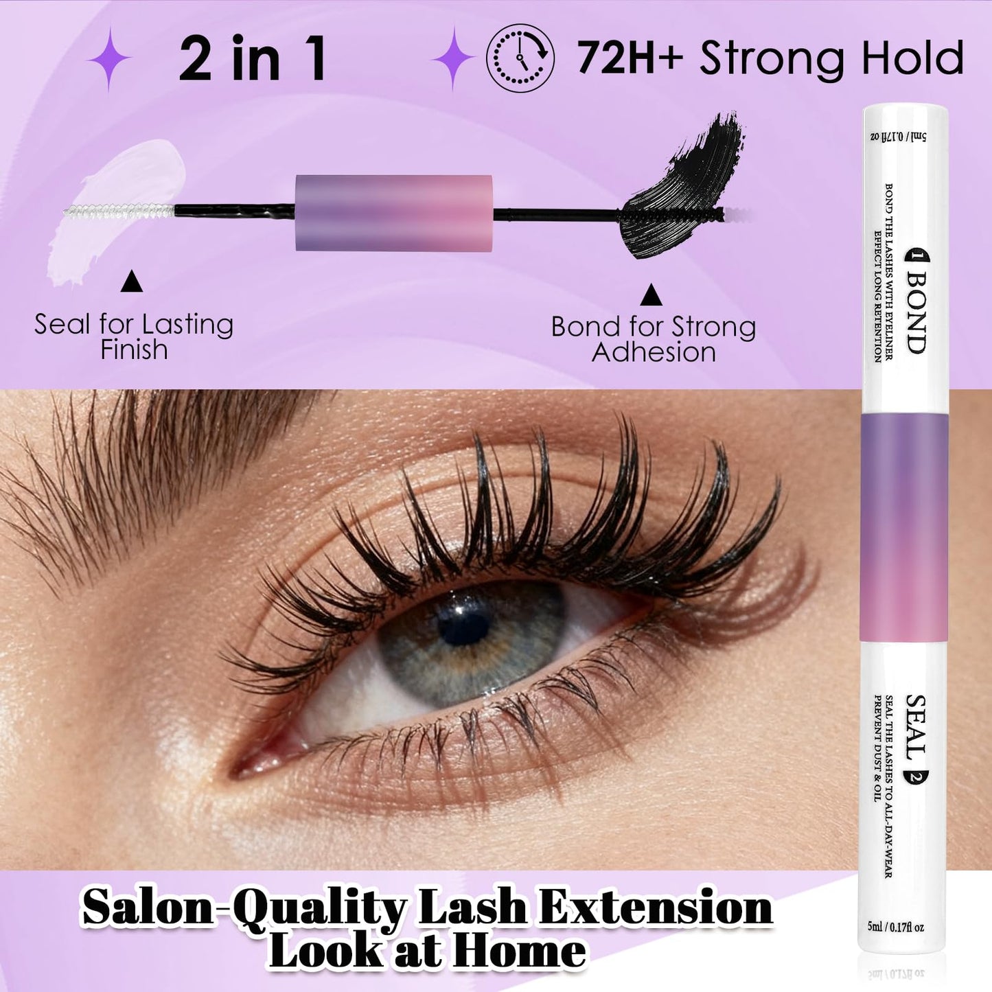 Lash Clusters Kit 640pcs 30D 40D 50D 60D D Curl 9-16mm Individual Lashes Fluffy Wispy Lightweight Thin Band DIY Eyelash Extensions with Bond and Seal + Tweezers for Beginners At Home Natural Full Look