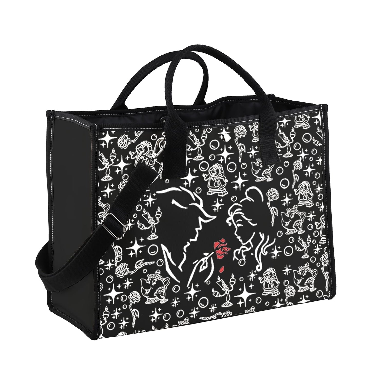 Beast tote Bag Beauty Princess Gift Princess Inspired Gifts Fairytale Lover Gift (BLK-Beast LT)