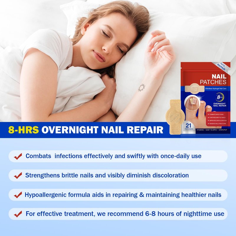 Nail Patches 42PCS, Multi-Purpose for Thick, Cracked & Discoloured Nails, Long-Lasting 8-Hour Repair, Nail Care