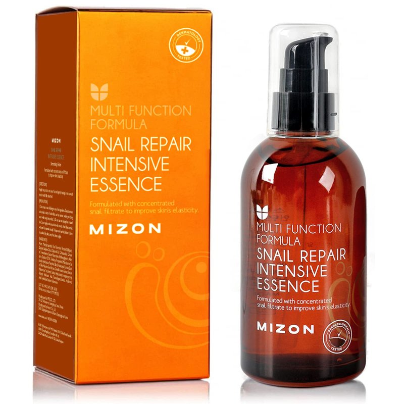 MIZON Snail Repair Intensive Essence with Snail Mucin Adenosine Hyaluronic Acid Centella Asiatica for Face Improves Fine Lines Treatment Smooth Skin Korean Skincare (3.38 fl oz)