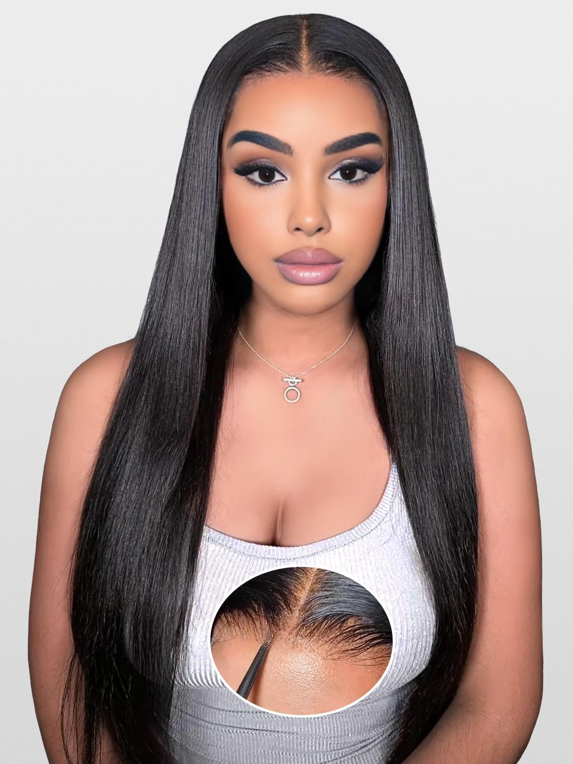 PISRY Wear and Go Glueless Bob Wigs Human Hair Pre Plucked Pre Cut 6x4 HD Lace Front Wigs Short Straight Bob Wigs for Black Women Lace Closure Wigs for Daily Wear 14 Inch