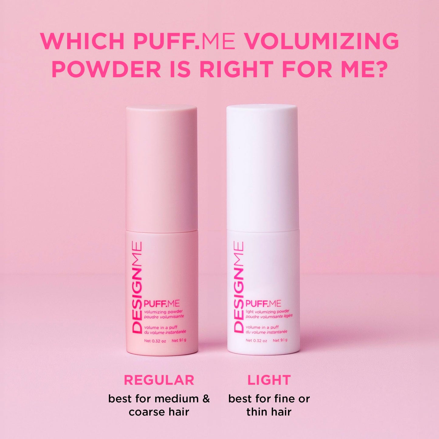 Design.Me PUFF.ME Hair Powder - Texture Powder - Root Lifting with Strong, Long-Lasting Hold - Instantly Boosts Hair Volume for Women - For Straight, Wavy & Curly Hair