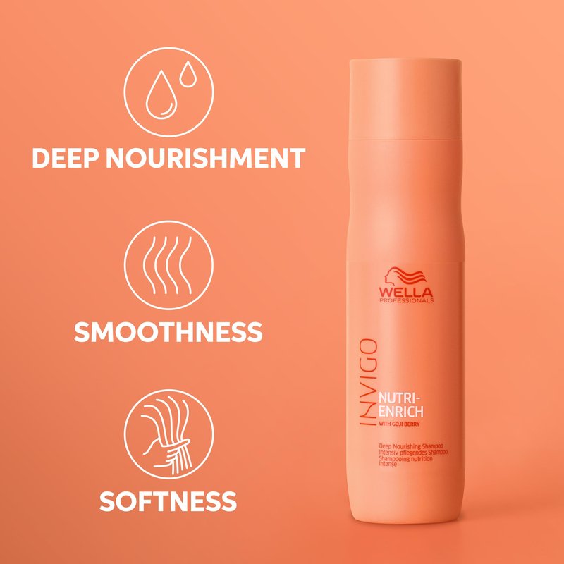 Wella Professionals Invigo Nutri-Enrich Deep Nourishing Shampoo | For Dry or Stressed Hair | 33.8 Fl oz