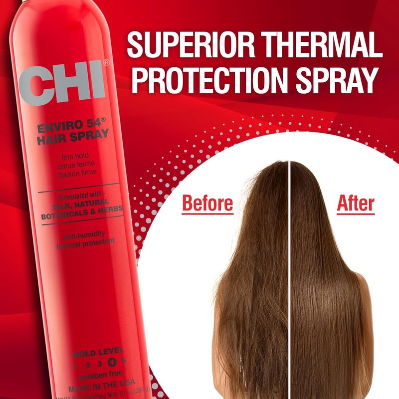 CHI Enviro 54 Hairspray - Firm Hold Lightweight Spray for Secure Hairstyles | 10 Oz, Sulfate-Free, Paraben-Free