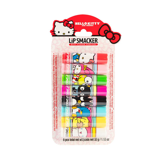 Hello Kitty Flavored Lip Balm Set - 8-Piece Hydrating Collection | My Melody, Little Twin Stars, Chococat