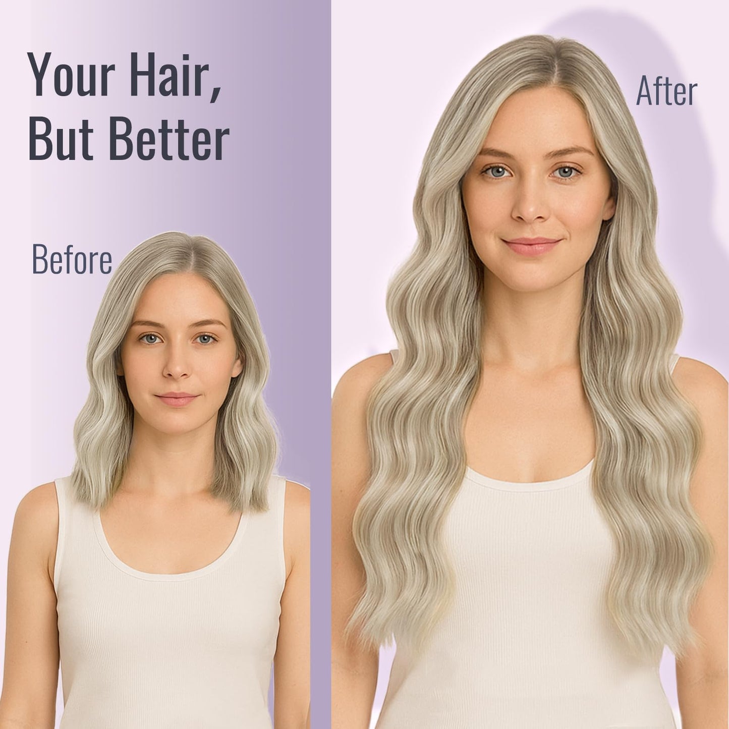 Fshine Tape in Extensions Real Human Hair 12 Inch Ash Blonde Highlighted With Bleach Blonde - Straight Extensions for Short Hair - 20pcs 30g