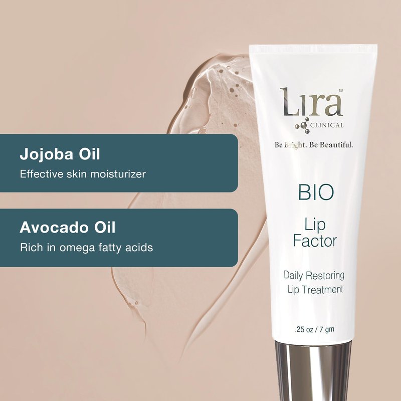 Lira Clinical BIO Lip Factor - Lip Balm SPF 15 for Soft, Full, and Supple Lips - Lip Treatment with Peptides, Vitamin C, E, Jojoba Oil, Avocado Oil - Lip Moisturizer for Dry Lips - 0.25 Ounce
