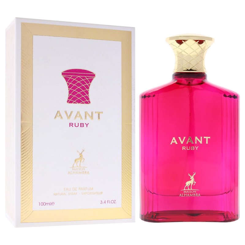 Maison Alhambra Avant Ruby Eau de Parfum Spray - Fruity Floral Musky Scent for Women | 3.4 Ounce (100 ml)