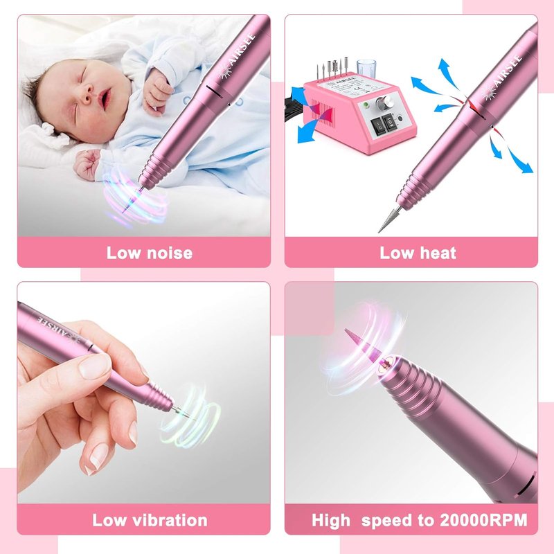 Professional Electric Nail Efile Machine - 20000RPM Nail Drill with 11 Bits & 56 Sanding Bands | Manicure Tools for Acrylic Nails