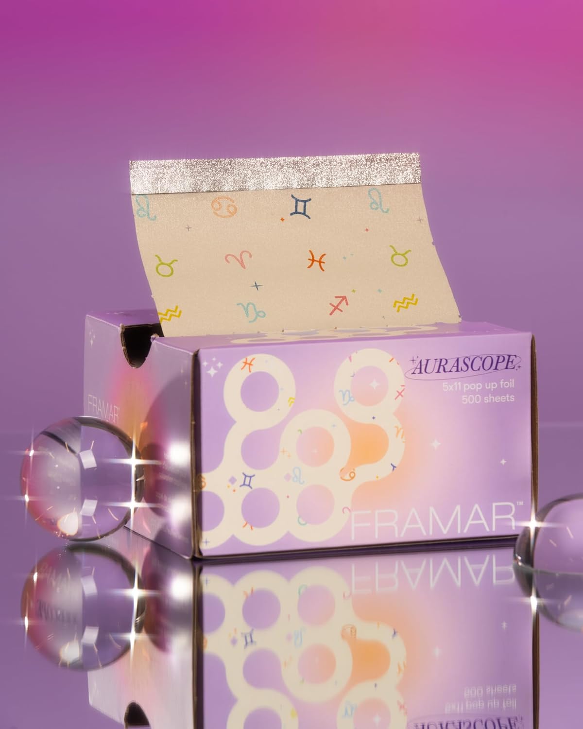 Framar Hair Foils For Highlighting 500 sheets - 5x11" - Pre-cut - Pre-Folded Foil - Aurascope Pattern