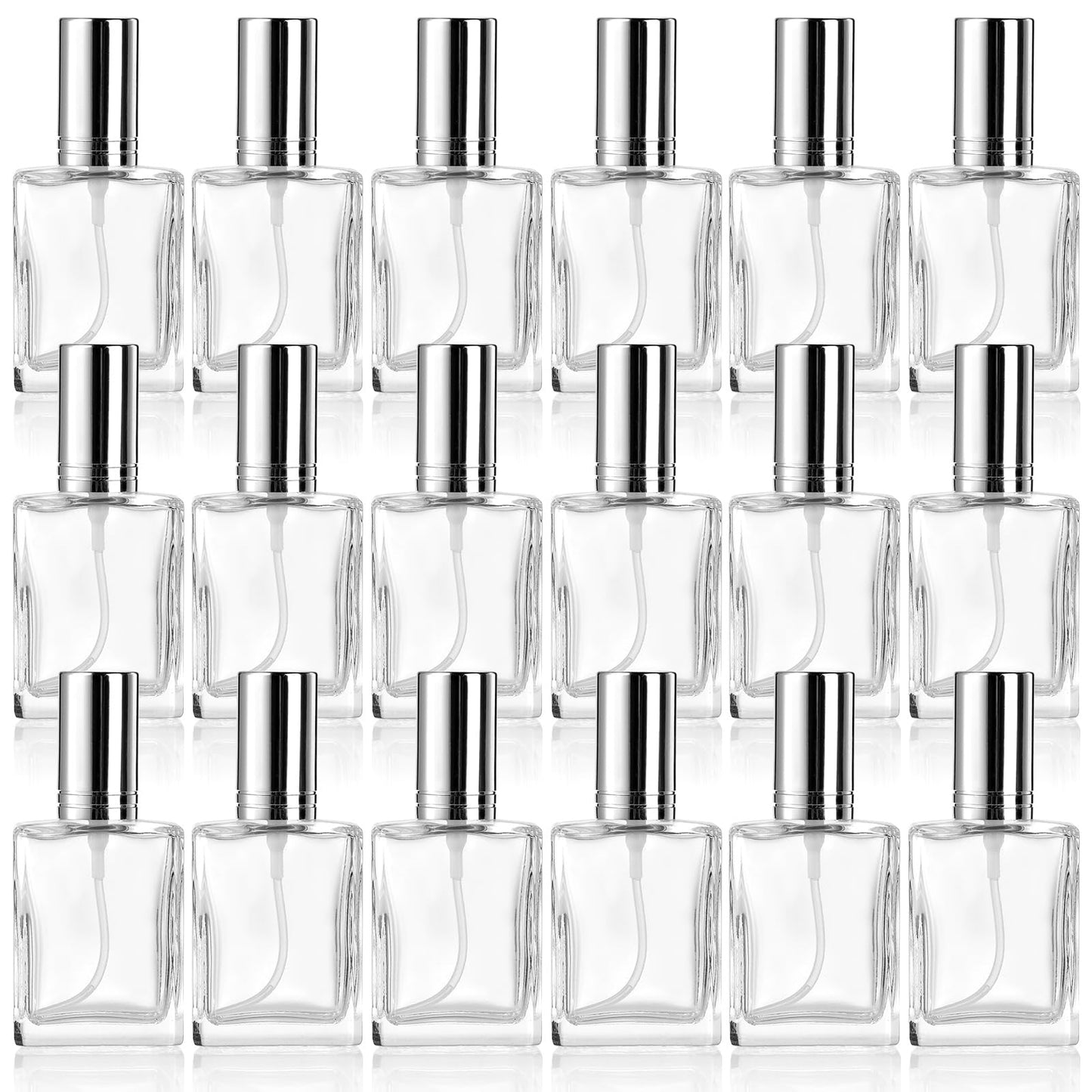 Foraineam 18 Pack Clear Glass Fine Mist Atomizer Spray Bottles, 15ml Refillable Mini Perfume Bottle, Empty Glass Perfume Atomizer Bottle Fragrance Bottles with Droppers and Funnels