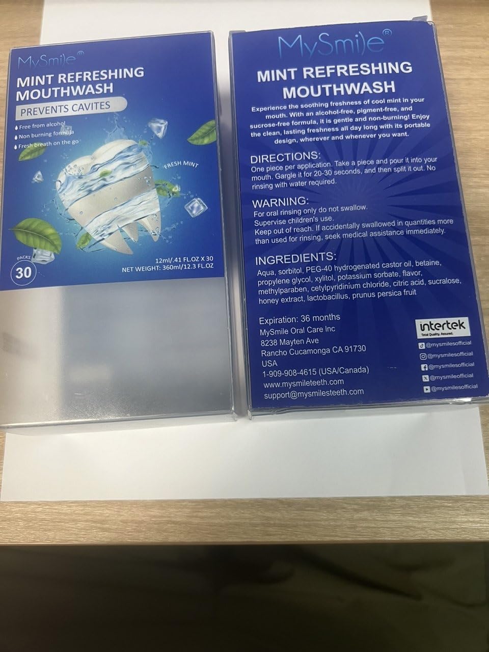MySmile Mouthwash Alcohol Free, Mouth Wash for Adults, Travel Mouthwash Helps Kill 99% of Bad Breath Germs, Prevents Cavities, Fluoride Free, Fresh Mint