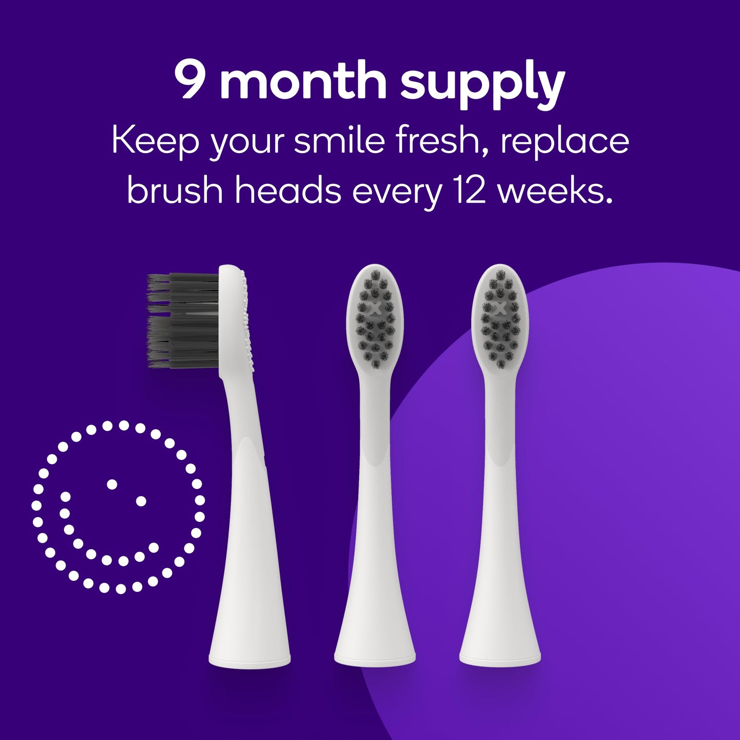 BURST Genuine Replacement Heads for Original Sonic Electric Toothbrush (White/3 Pack) | Ultra Soft Bristles for a Deep Clean | Stain & Plaque Removal