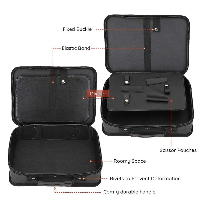 Segbeauty Barber Carrying Case - Professional Hair Styling Tool Bag for Clippers & Scissors | 11.8 x 8.5 in