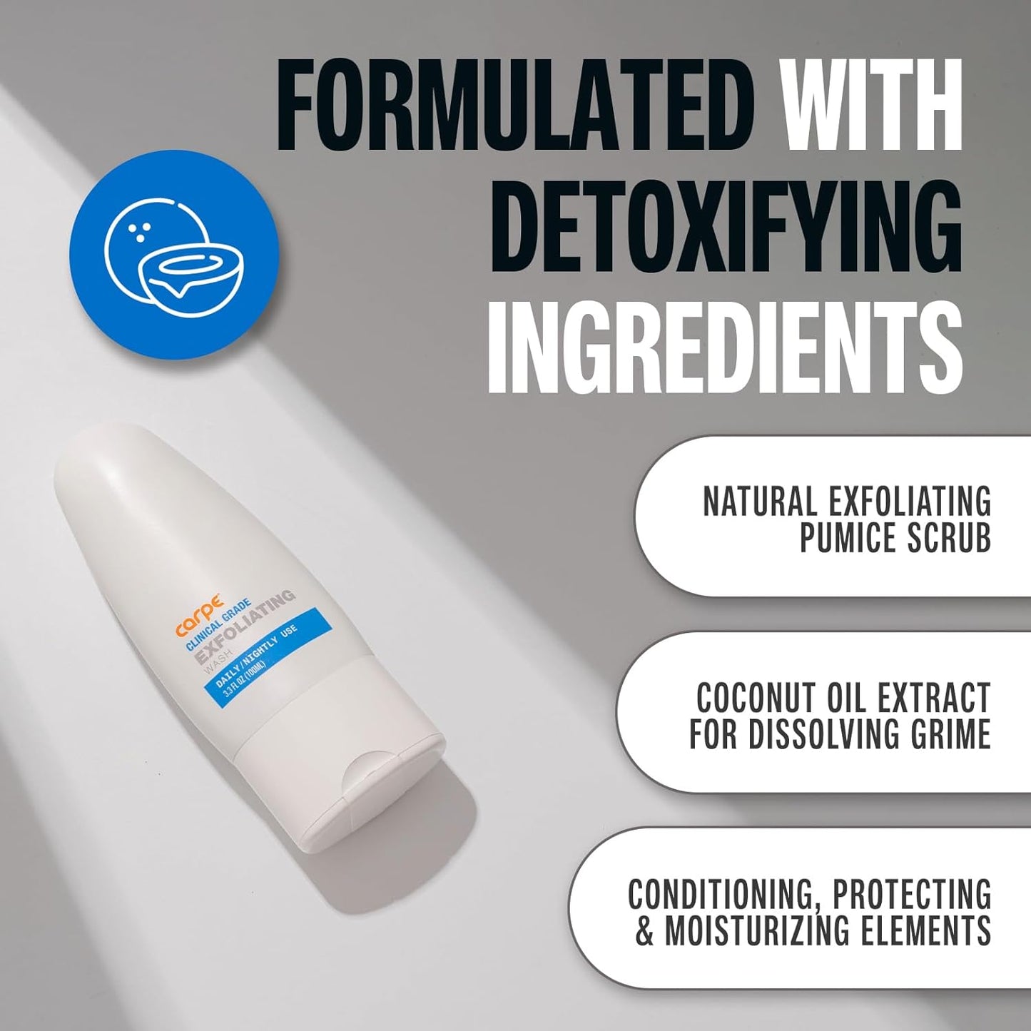Carpe Exfoliating Underarm Scrub - Odor Protection & Deodorant Booster | Energizing Minty Fresh Scent