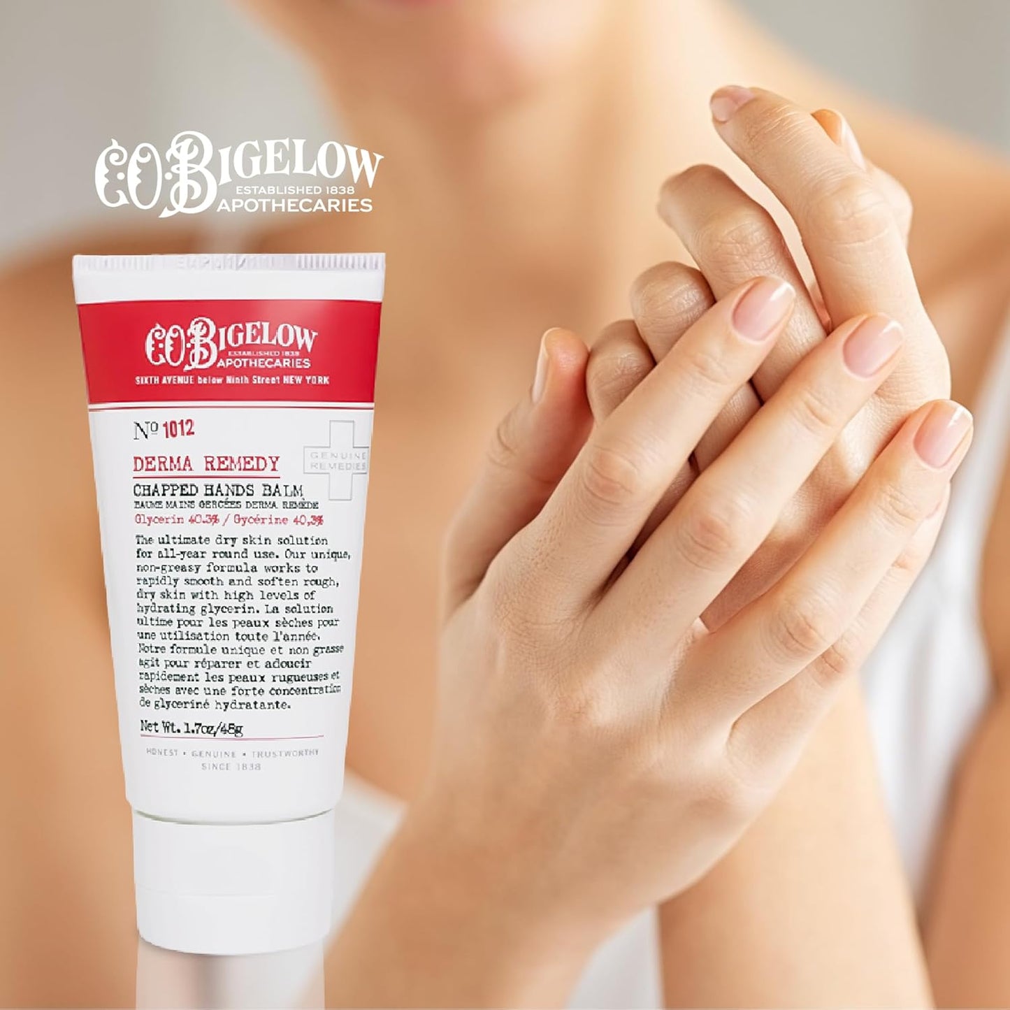 C.O. Bigelow Chapped Hands Balm - Glycerin Hand Lotion Cream for Softening Dry Skin | 1.7 oz (Pack of 2)