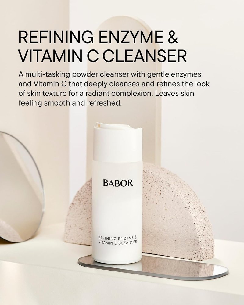 Babor Enzyme & Vitamin C Powder Cleanser - Water-Activated Face Wash for Brightening & Exfoliation | Gentle Daily Polish for Radiant Skin