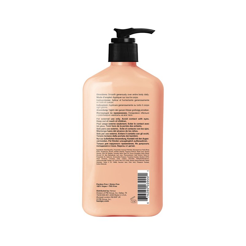 Hempz Body Lotion - Sugared Grapefruit & Raspberry Moisturizer Daily Moisturizing Cream, Shea Butter, Aloe, Body Moisturizer - Skin Care Products, Hemp Seed Oil - 17 Fl Oz