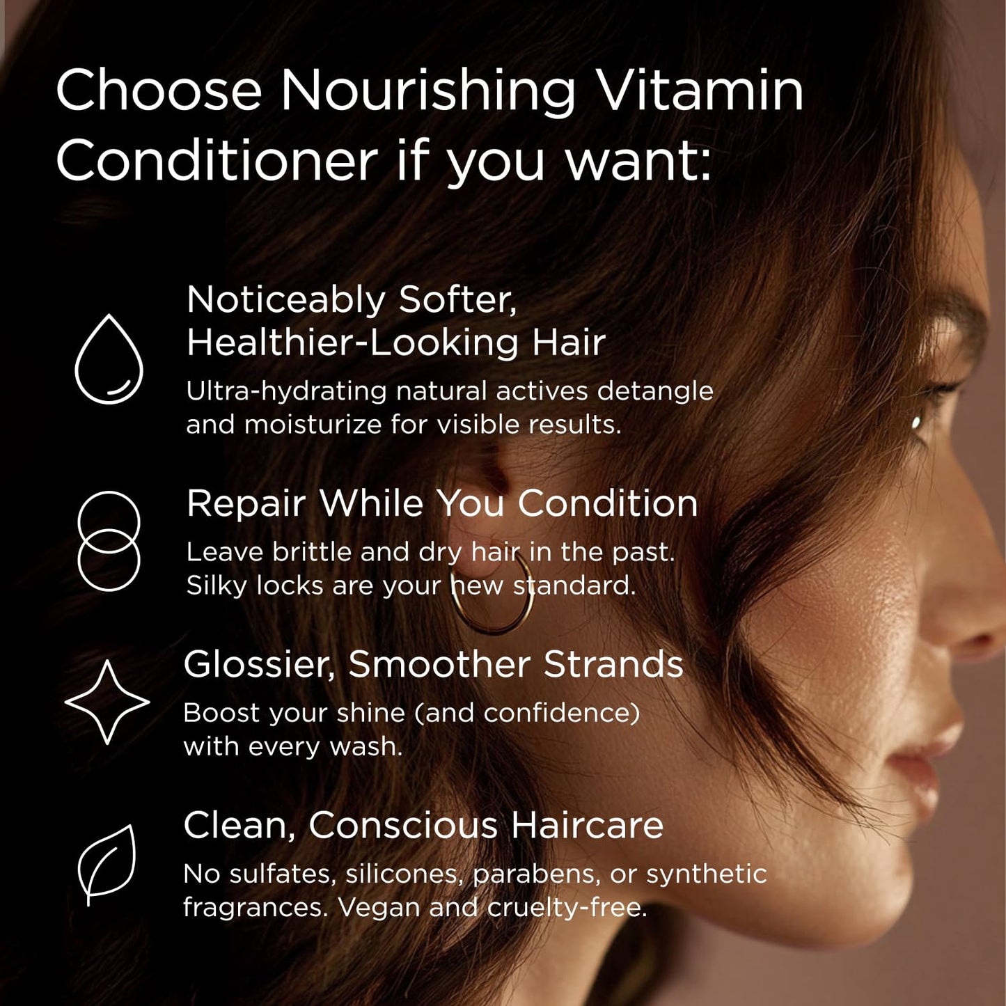 JSHealth Nourishing Conditioner - Vitamin-Enriched Deep Treatment for Dry, Colored Hair - With Keratin, Argan Oil, and Vitamins C & E | Sulfate-Free, Vegan, 350ml