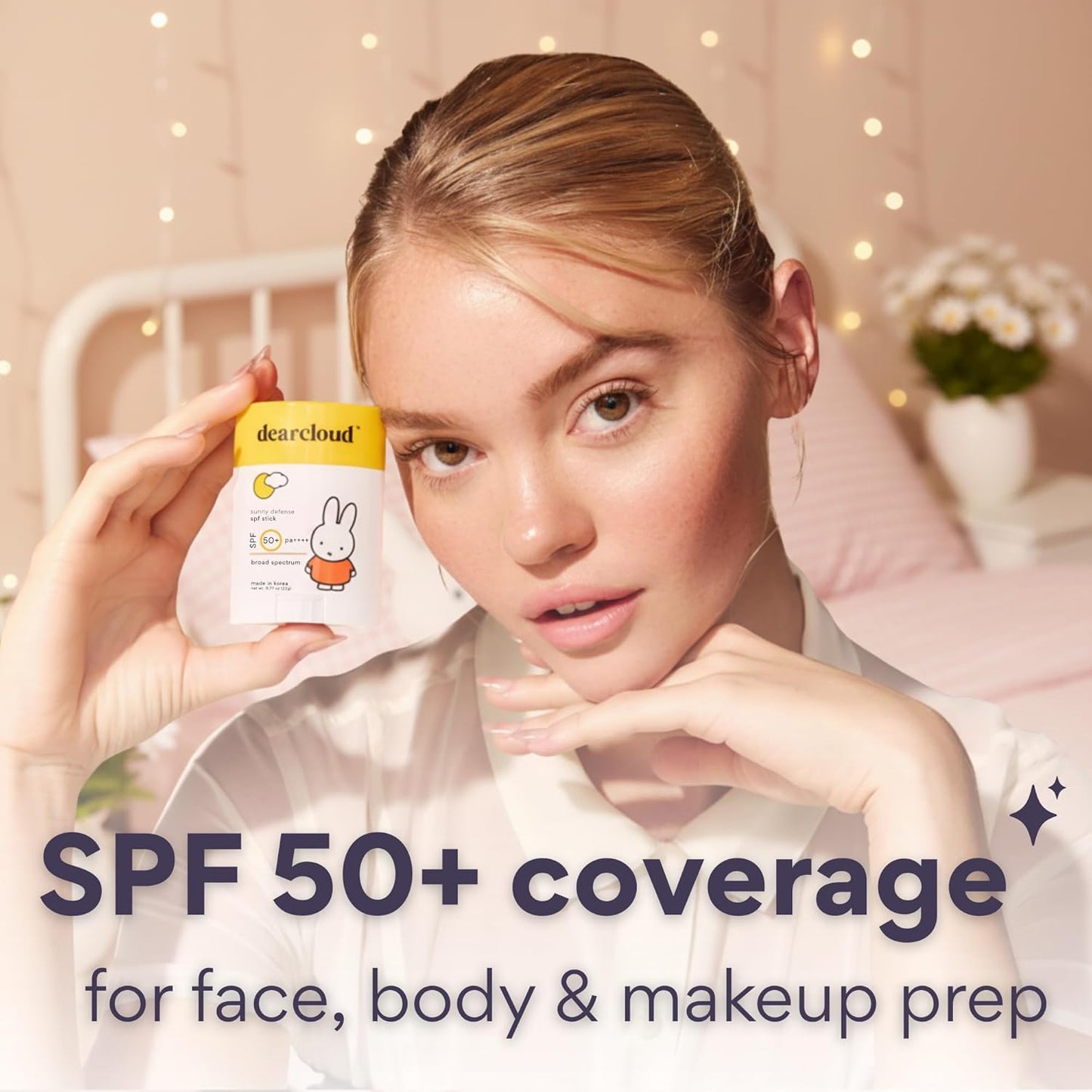 Miffy Sunny Defense Sun Stick SPF 50+ | Korean Sunscreen for Face - Travel Size (.77 oz)