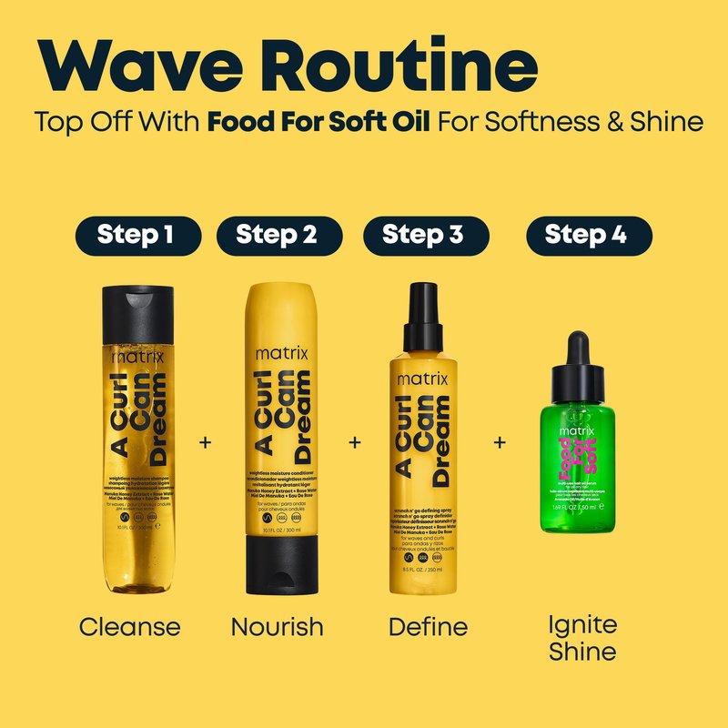 Matrix A Curl Can Dream Weightless Moisture Conditioner| For Wavy Hair | All Day Frizz Control | With Manuka Honey Extract and Rose Water | Silicone Free | Luxury Salon Conditioner