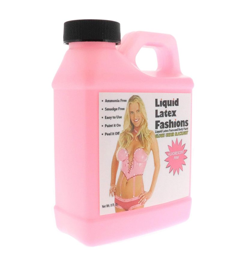 Fluorescent Pink Liquid Latex Face and Body Paint - UV Reactive, Ammonia Free | 8 Oz for Halloween & Cosplay