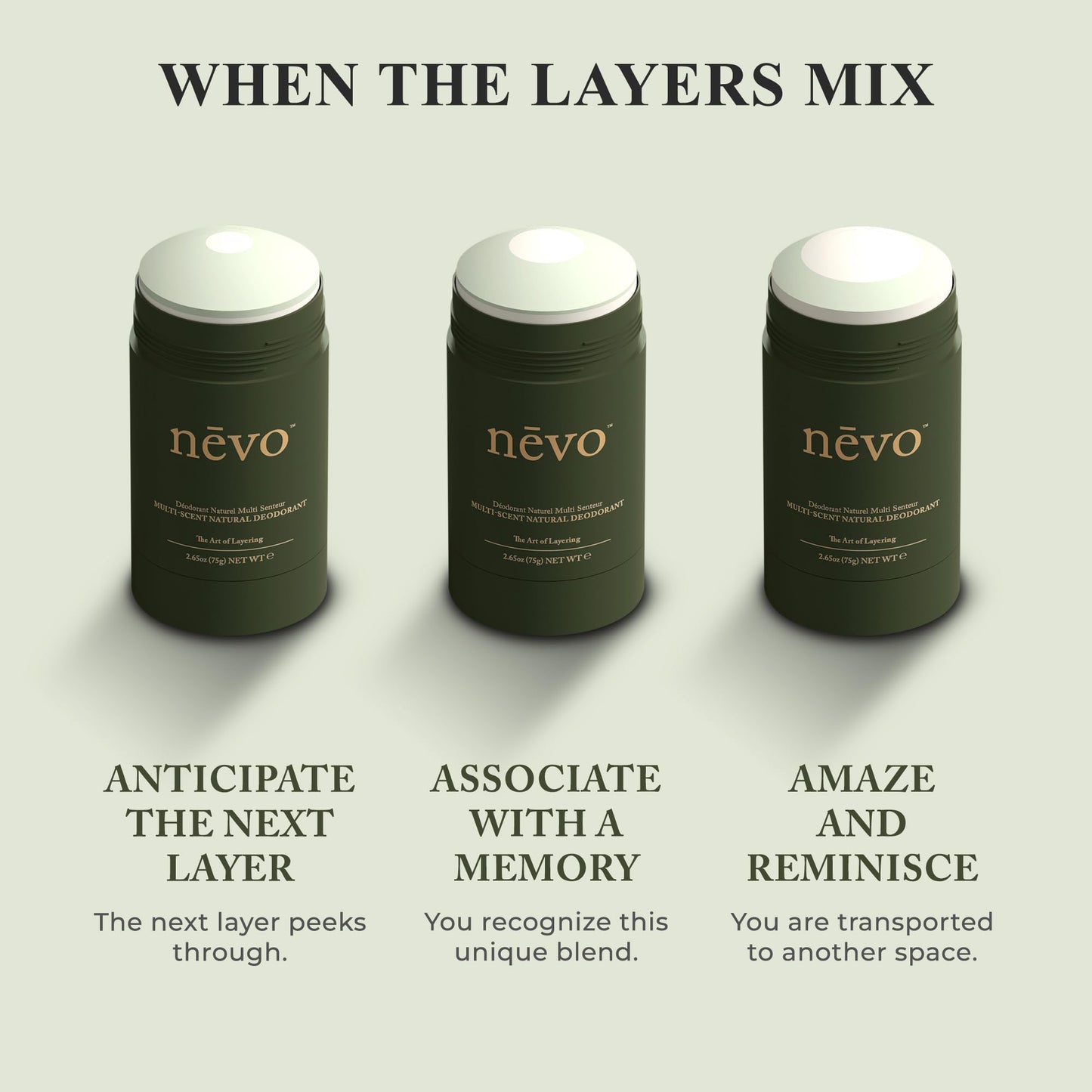Nevo Multi Scent Deodorant Stick With Layers | Aluminum Free Deodorant for Women & Men | All Natural, Organic, Vegan, Non Toxic | Coconut Oil & Shea Butter | Nº C1 Mint - Coconut - Citrus 2.65 oz