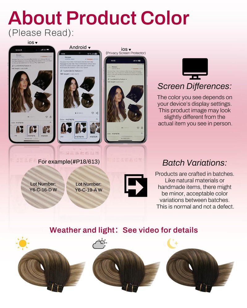 Moresoo Clip in Hair Extensions Real Human Hair Balayage Human Hair Clip in Extensions Ombre Dark Brown to Golden Brown With Blonde Hair Extensions Clip ins 12inch 80g 5pcs
