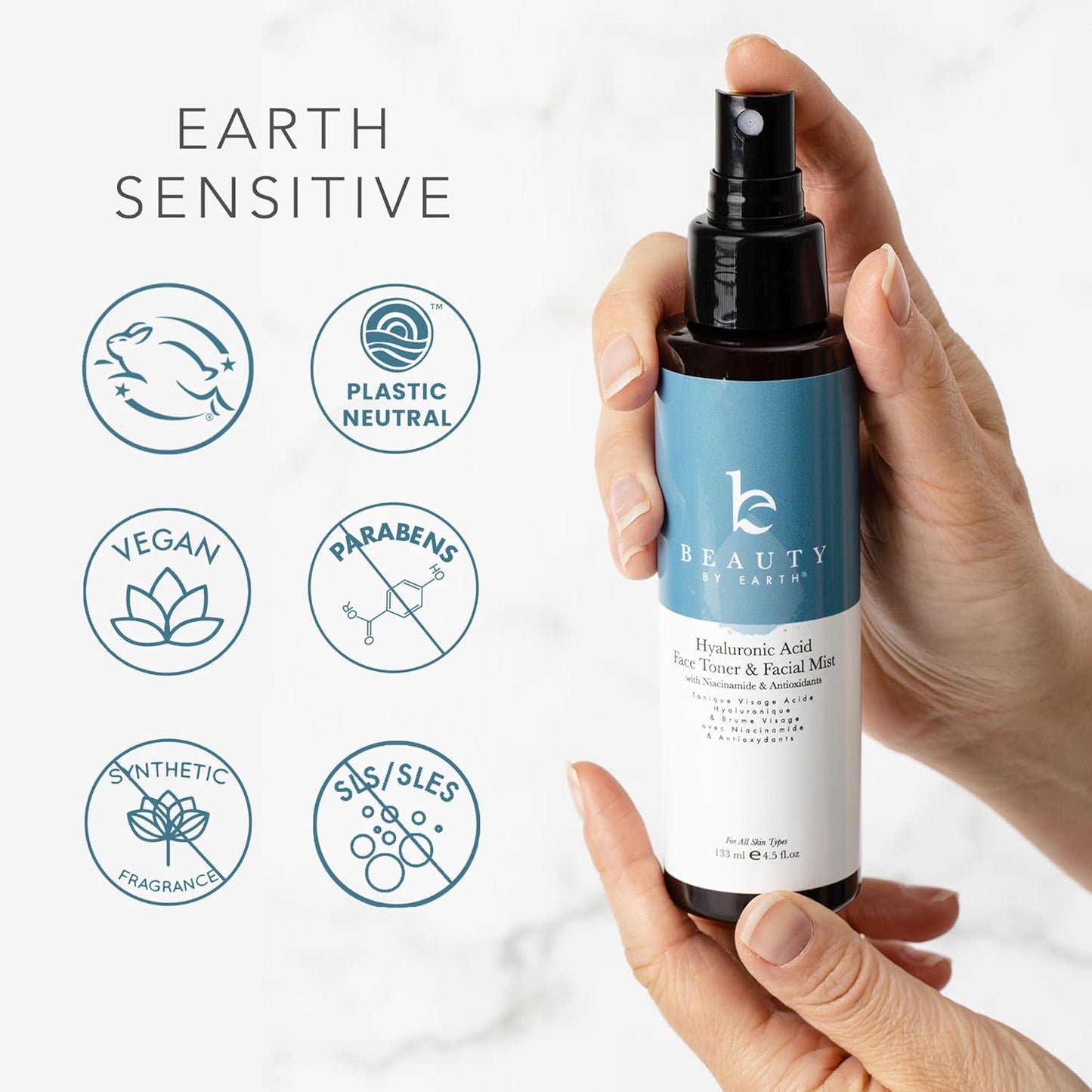 Hyaluronic Acid Toner for Face - Hydrating Natural & Organic Formula | Fragrance-Free, Niacinamide Infused for Dry Sensitive Skin