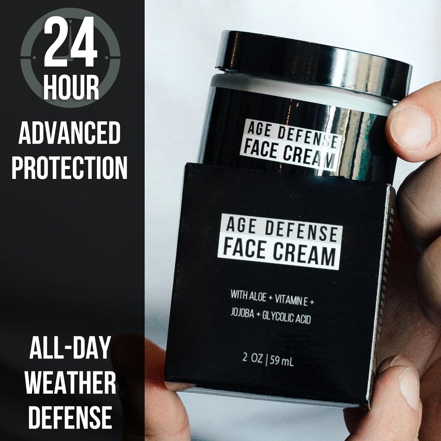 RUGGED & DAPPER - Mens Face Cream with Hyaluronic Acid - Ultra-Hydrating Mens Anti Aging Face Cream- 24 Hour Protection - 4 Month Supply