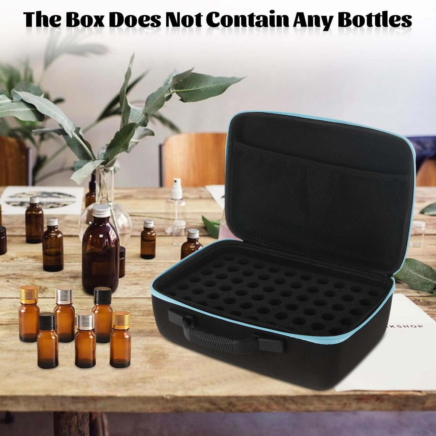 STARVAST 120 Bottle EVA Essential Oil Storage Holder Organizer Carrying Case, Hard Shell Essential Oil Bag with Foam Insert and Carrying Handle Holds 5-15ml Bottles, Double-layer foam