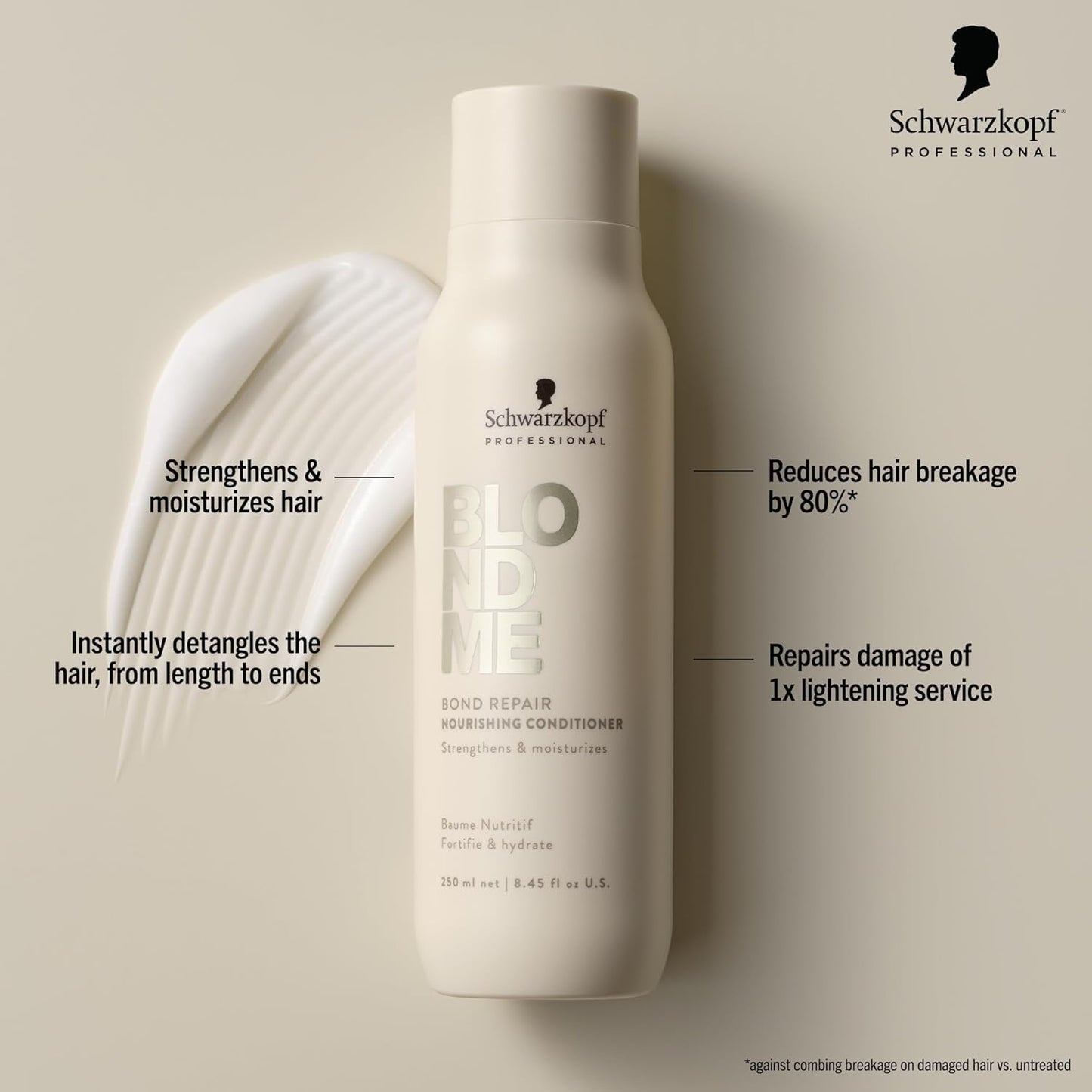BlondMe Bond Repair Conditioner for Blonde Hair - Moisturizes, Softens & Detangles | Lightweight Formula for Lightened & Grey Hair