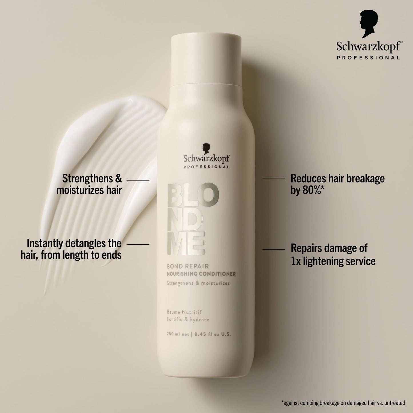 BLONDME Bond Repair Nourishing Conditioner for Blonde Hair | Adds Moisture and Softness | Lightweight, Nourishing & Detangles |For Blonde, Lightened, & Grey Hair