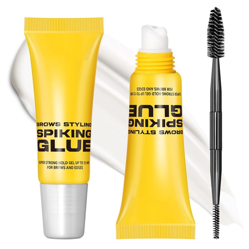 Super Hold Clear Eyebrow Gel - Waterproof Long-Lasting Brow Styling Glue | Fast-Dry Vegan Formula (2-Pack)