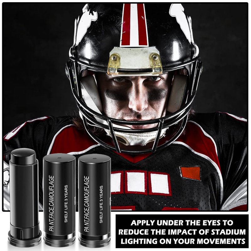 Eye Black Baseball Stick - 3Pcs Face Paint Kit for Athletes | Softball & Football Costume Accessories