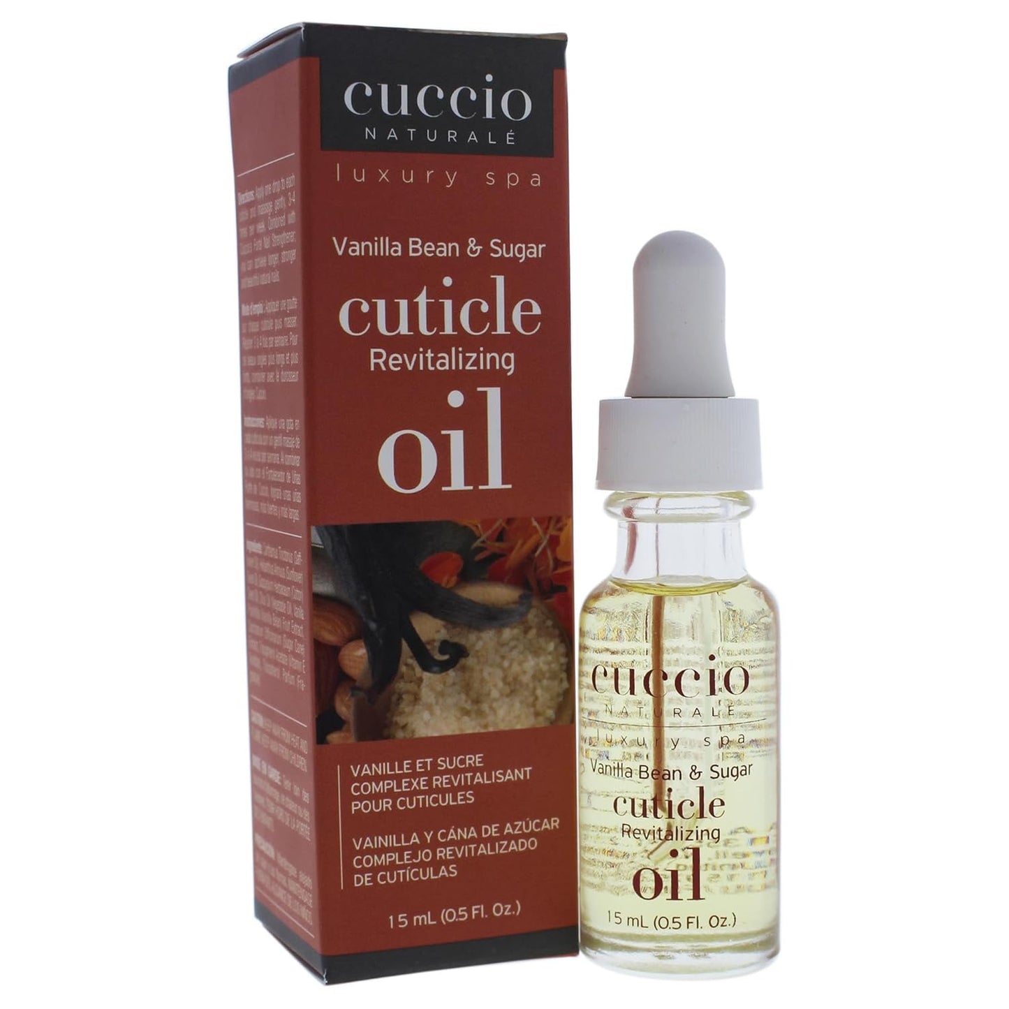 Cuccio Naturale Revitalizing Hydrating Cuticle Oil - Repair Damaged Skin & Nails - Vanilla Bean & Sugar - 2.5 Oz (Pack of 2)
