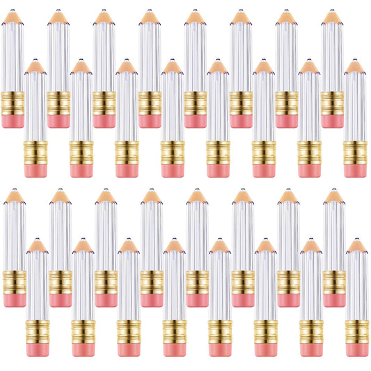 Blulu 48 Pcs Pencil Lip Gloss Tubes Bulk, 5 ml Empty Lip Gloss Containers, Cute Refillable Lips Balm Tubes for Graduation Party Favors, End of School Year, Back to School Teacher Appreciation Gifts