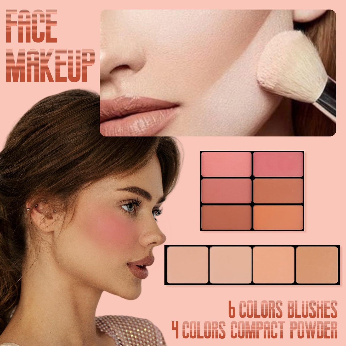 Joyeee All-in-One Makeup Gift Set Travel Makeup Kit Complete Starter Makeup Bundle Lipgloss Lipstick Concealer Blushes Powder Eyeshadow Palette Cosmetic Palette for Teen Girls & Adults #14
