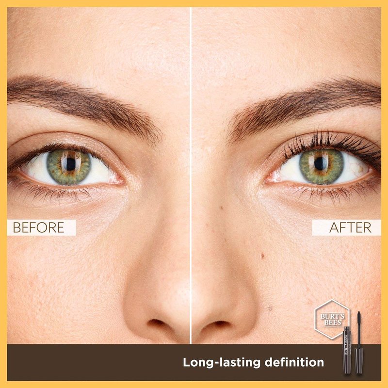 Mascara, Burt's Bees Lengthens Lashes, 100% Natural Makeup, Classic Black