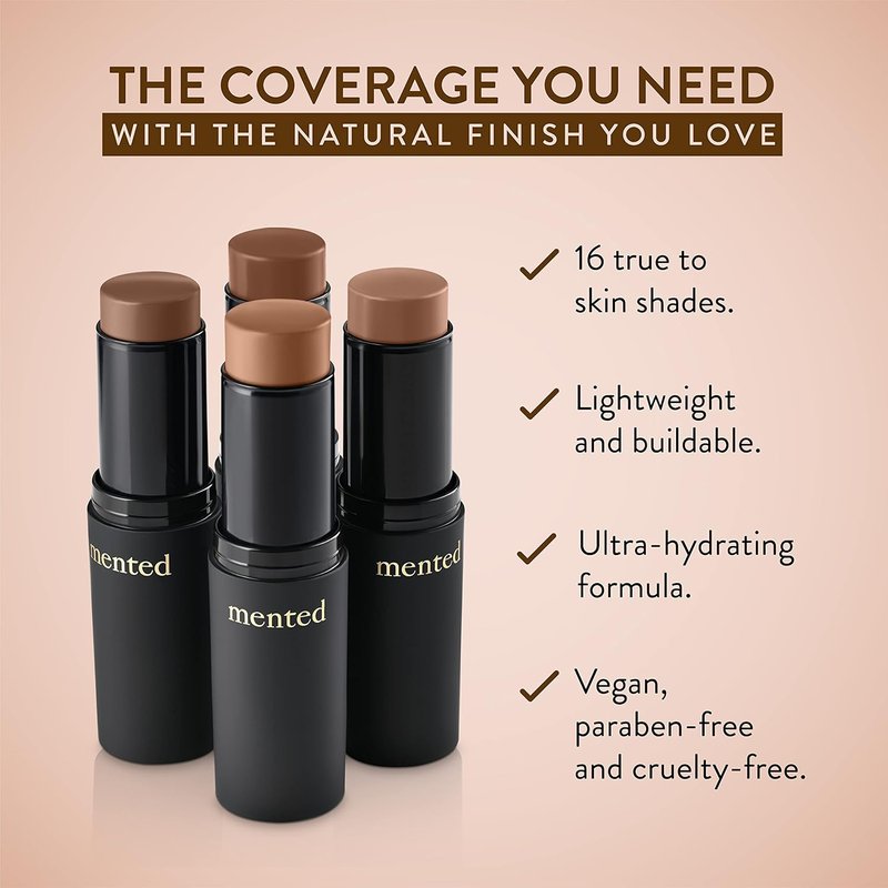 Mented Cosmetics Stick Foundation - Vegan Cream Foundation & Concealer for Medium Deep Skin | M30