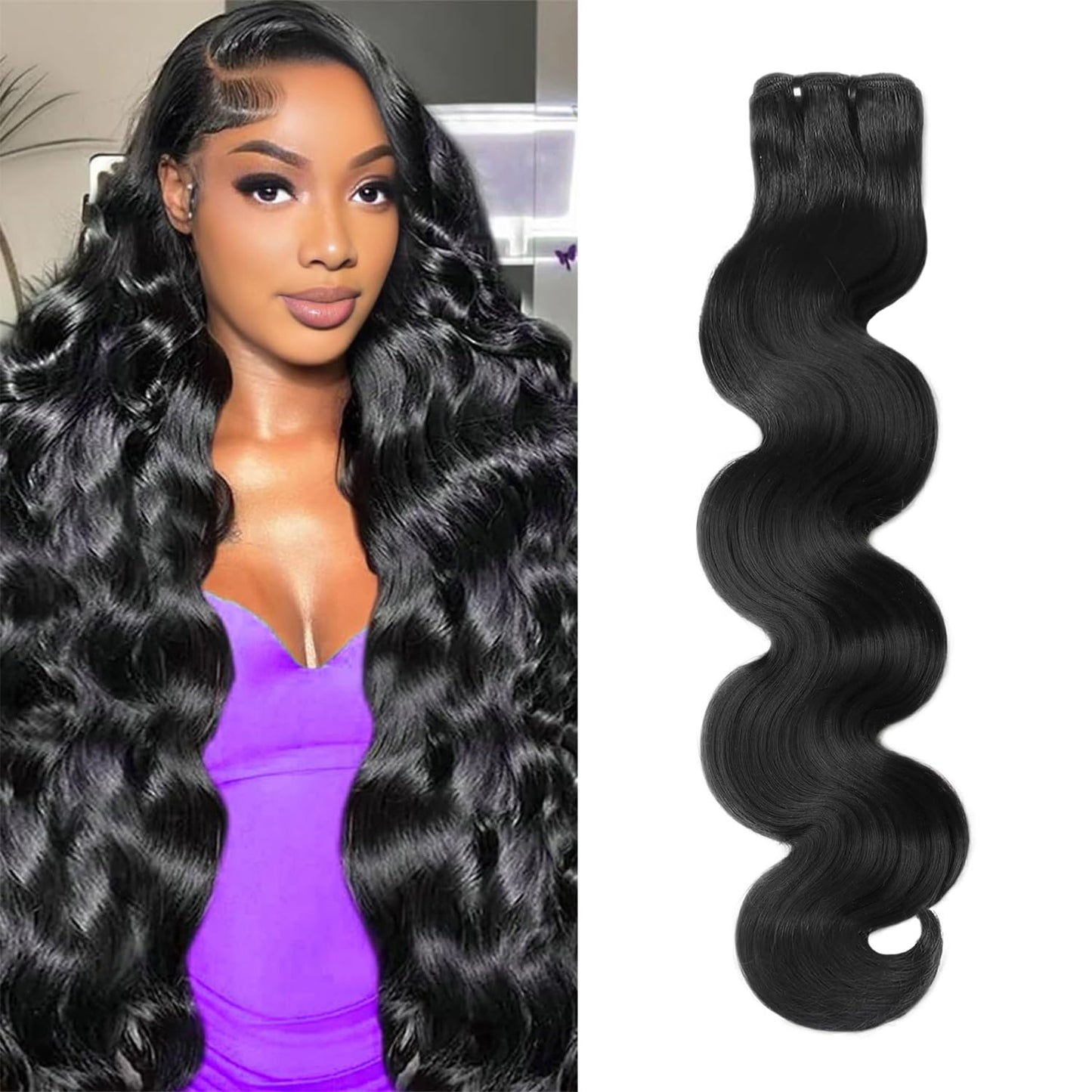 KAITHLYPO 15A Human Hair Bundles 18 Inch Raw Body Wave Quick 1 Bundle for Women 100% Unprocessed Brazilian Virgin Weave Wavy Human Hair Bundles