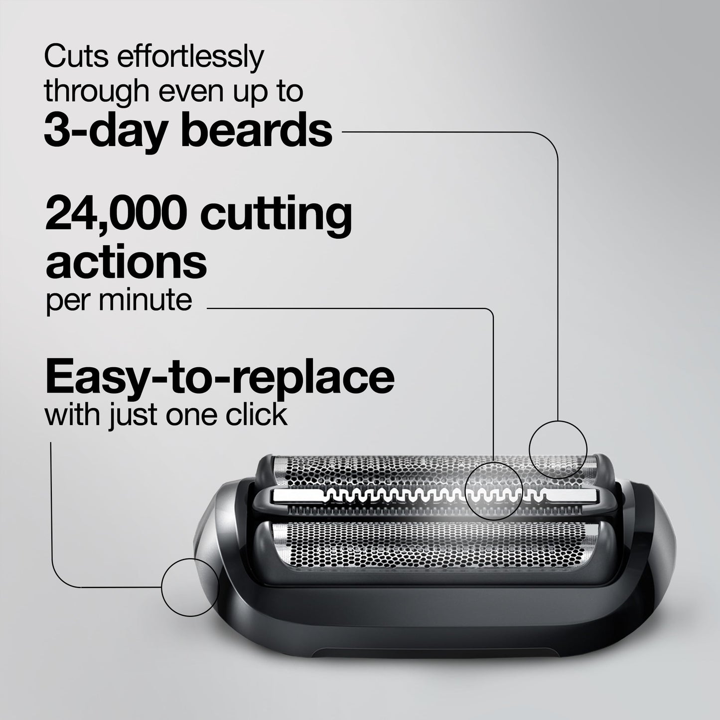 Braun Series 5 53B Electric Shaver Head, Black – Designed for Series 5 and Series 6 shavers (New Generation)