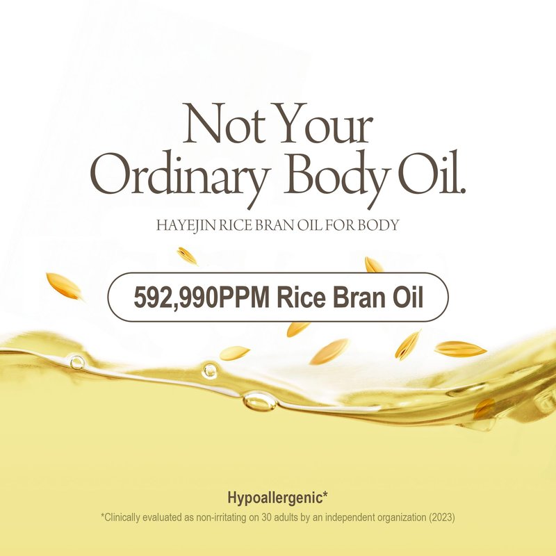 HAYEJIN Rice Bran Oil for Body | Moisturizing For Men & Women | Hydrating Body Oil w/Fermented Rice Bran Oil for Skin | Refreshing Body Oil for Dry Skin 6.76 Fl Oz