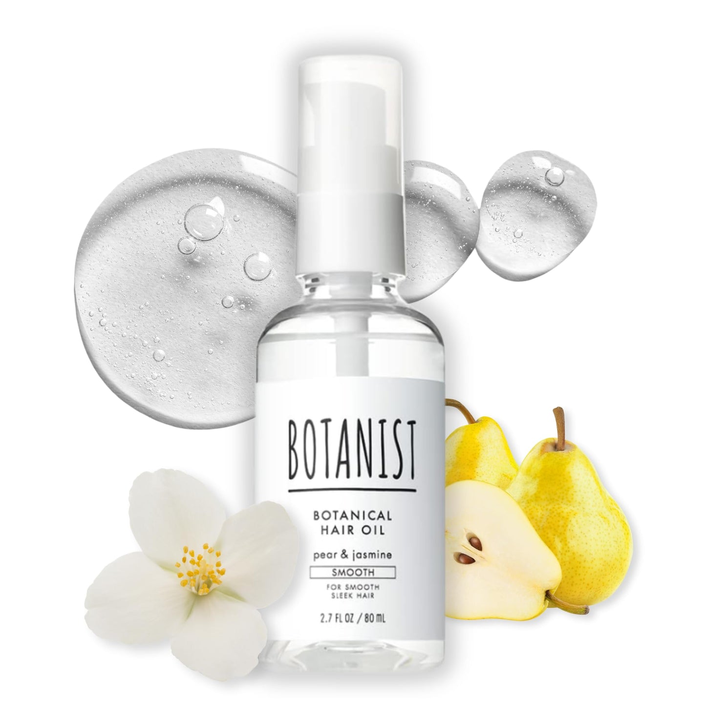 Botanist Hydrating Hair Oil Spray for Frizzy Hair, Natural Hair Oil Mist for Women & Men with Jojoba Oil, Organic Extract& Squalane, Scalp Oil Treatment Made in Japan SMOOTH 2.7Fl Oz PEAR & JASMINE