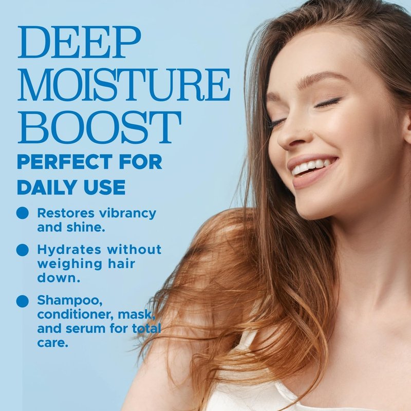 Luseta Hyaluronic Acid Jet-Set Hair Moisturizing Kit, Travel Size Shampoo and Conditioner Set for Hair Moisturizing with Hair Mask and Heat Serum for Women and Men, Hair Care Kit for Dry Hair