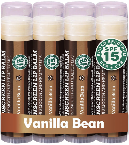 Earth's Daughter Sunscreen Lip Balm SPF 15 - Vanilla 4-pack