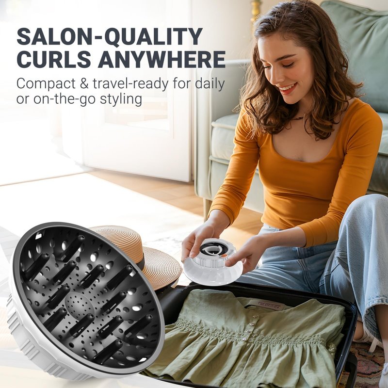 Evalunira Universal Hair Diffuser: Hair Dryer Diffuser Attachment for Curly & Wavy Hair, Fits 1.4-2.4 Inch Nozzles, Ideal for Long Thick Hair, Hair Styling Tool，White